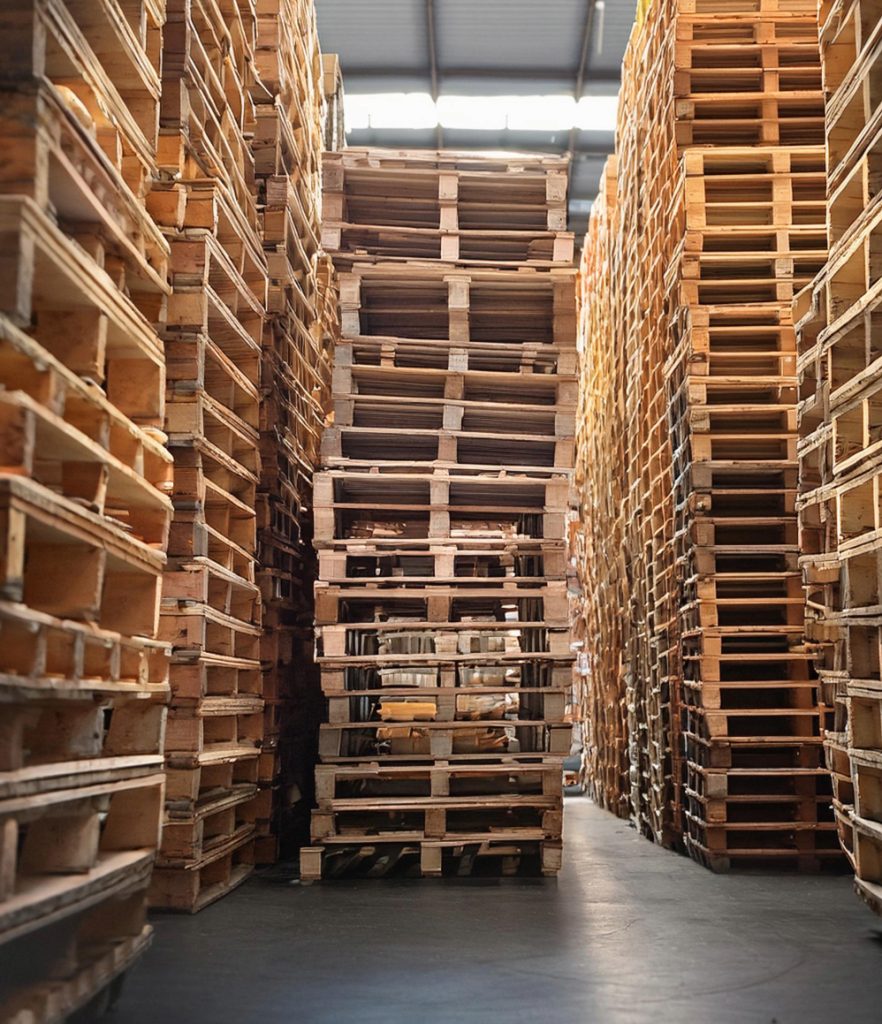 Overfilled warehouse that could use a Manchester pallet collection service to free up additional space.